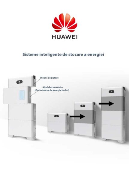 Modul acumulator Huawei LUNA2000-5-E0, LiFePo4 5.0 kWh este un acumulator stivuibil impreuna, acest lucru permitand instalarea rapida si usoara.